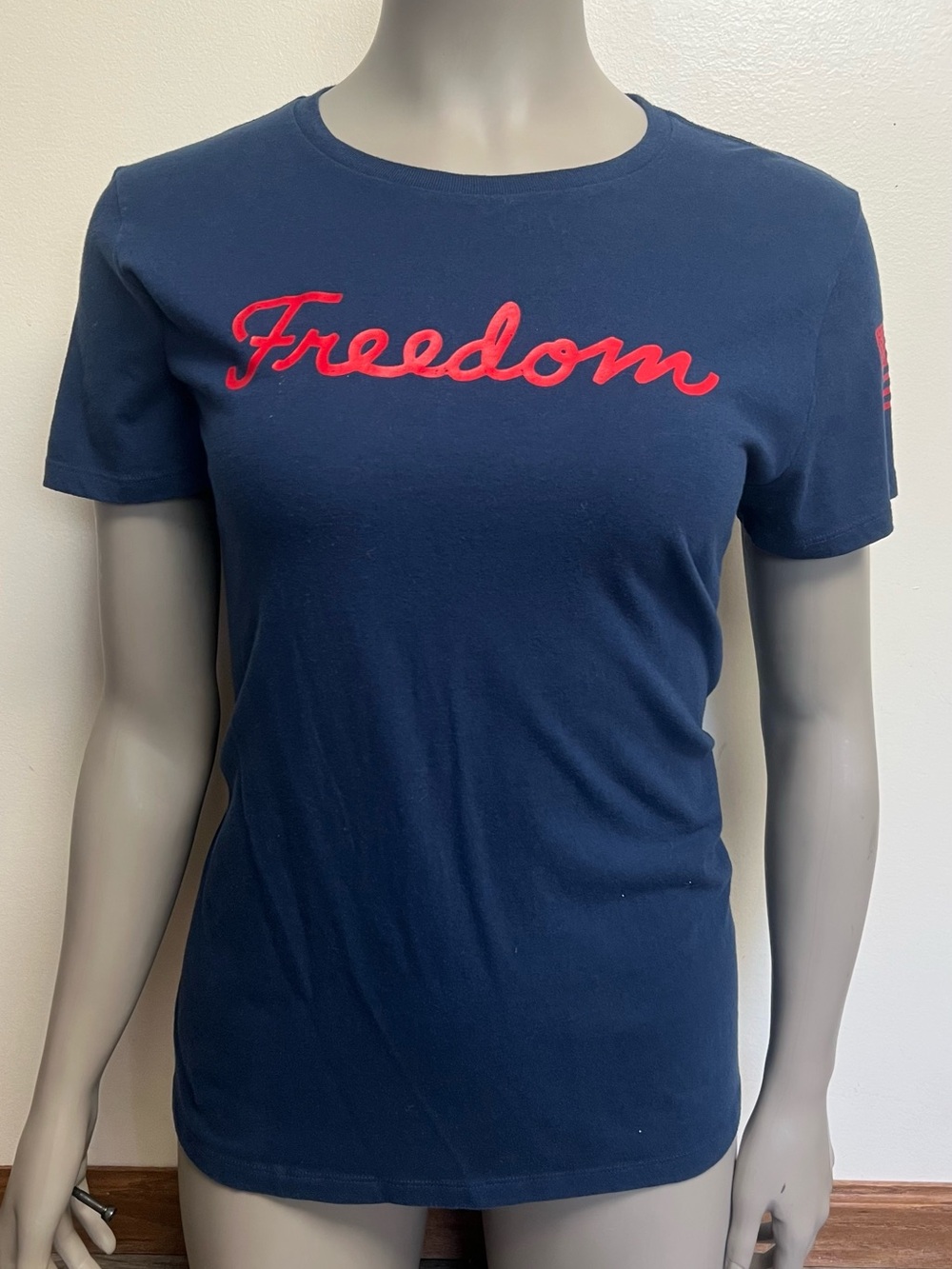 LG Navy Short-Sleeve Tee with Red "Freedom" Script